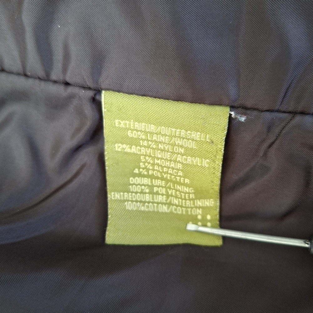 Soia & Kyo wool blend tweed Double Breasted dress coat green & brown Size M - Picture 9 of 15